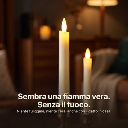 Ceriva™ - Candele LED a stelo ricaricabili con base di ricarica, set da 6 Zomesi
