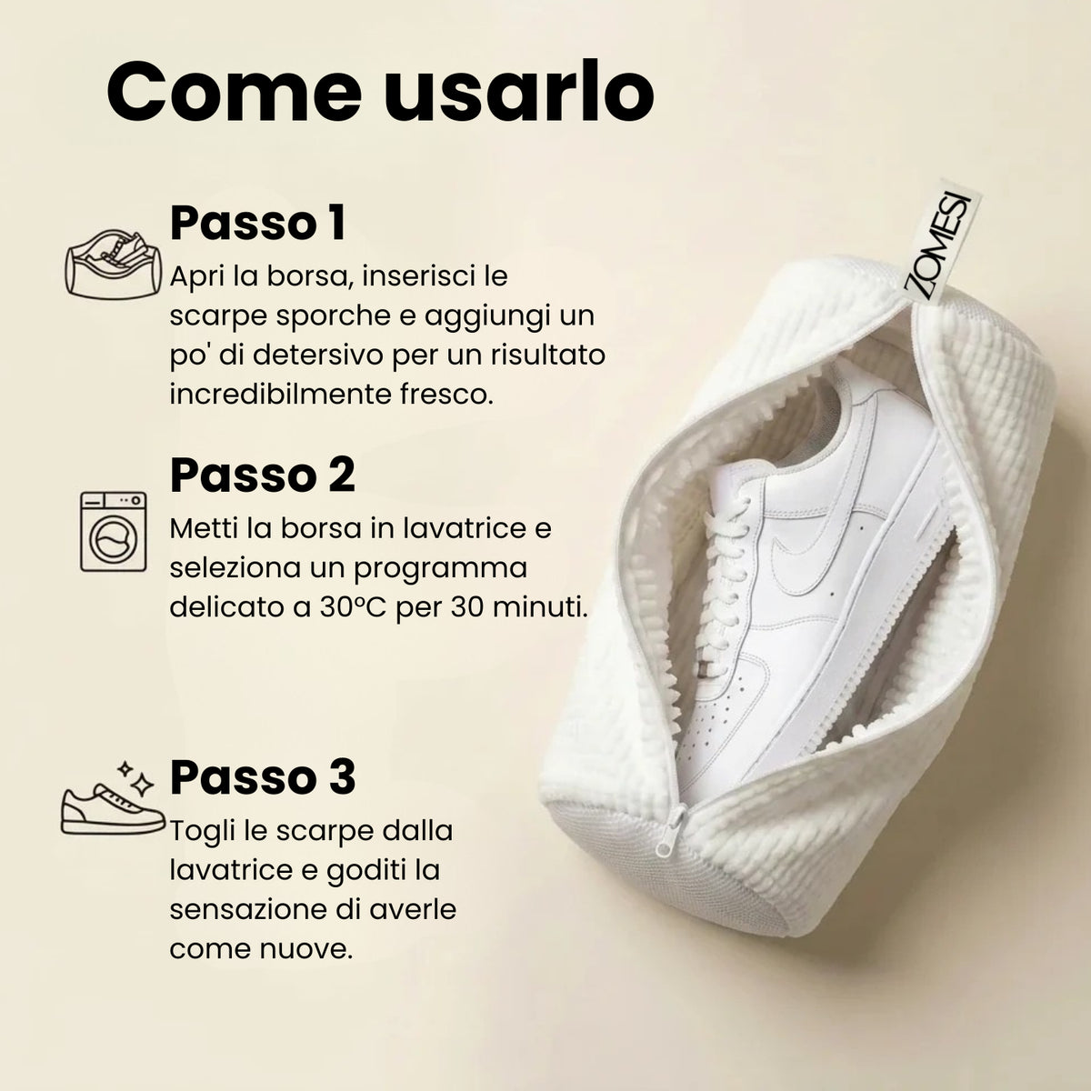 Solvia™ - Sacchetto per il lavaggio delle fibre delicate