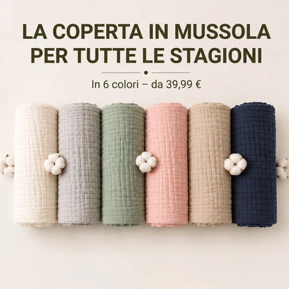Mussora™ coperte in mussola arrotolate in 6 colori