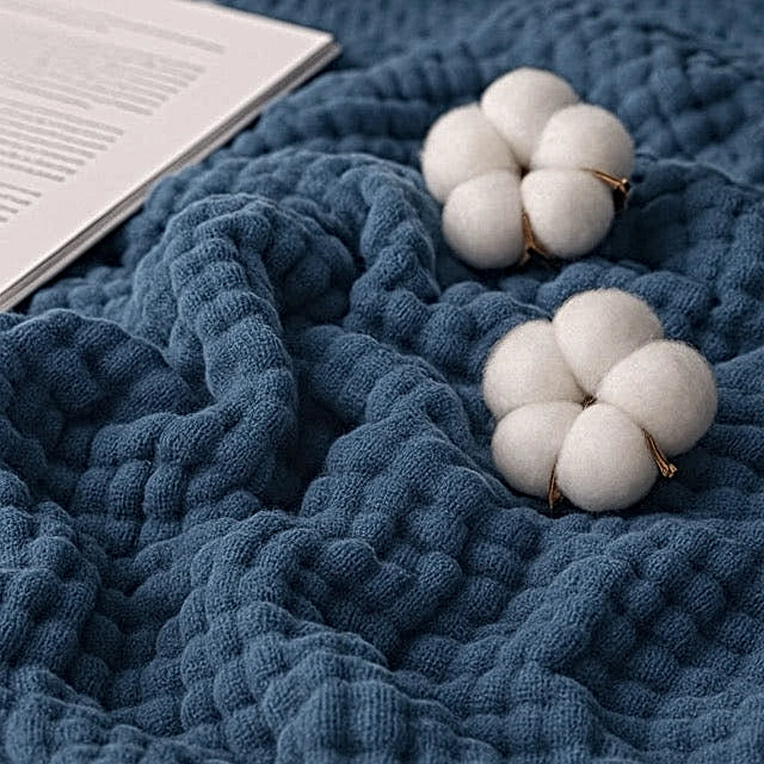 Mussora™ coperta in mussola blu